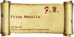 Friss Metella névjegykártya